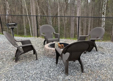 Community fire pit at Maple Ridge RV Park