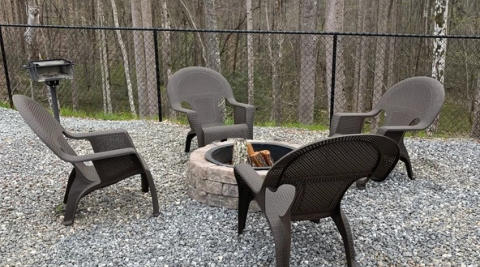 Community fire pit at Maple Ridge RV Park